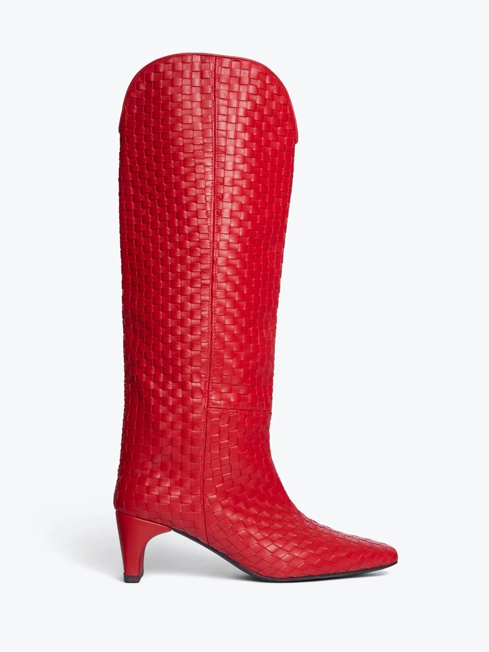 ISO Freda Salvador Lennox Boots in Crimson Red Woven Leather Size 9.5 or 10